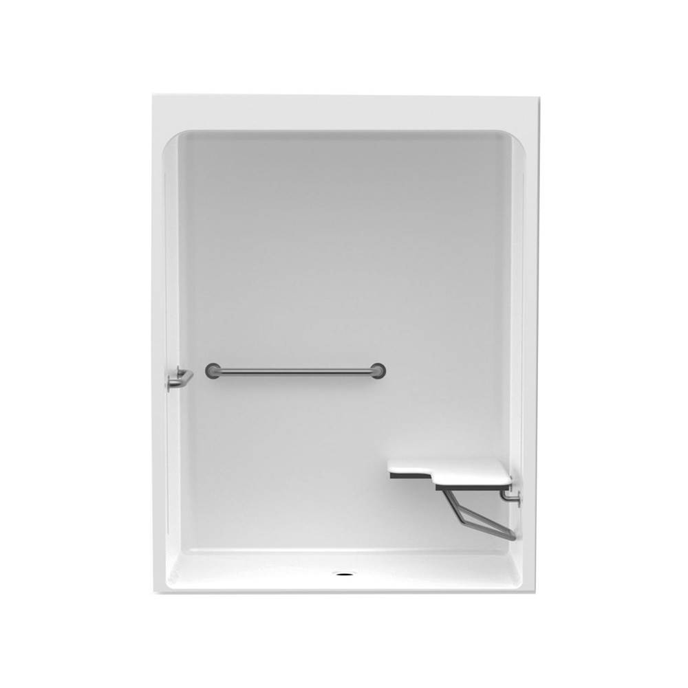 Aquatic 6030BFSC 60 x 30 Acrylic Alcove Center Drain One-Piece Shower in White
