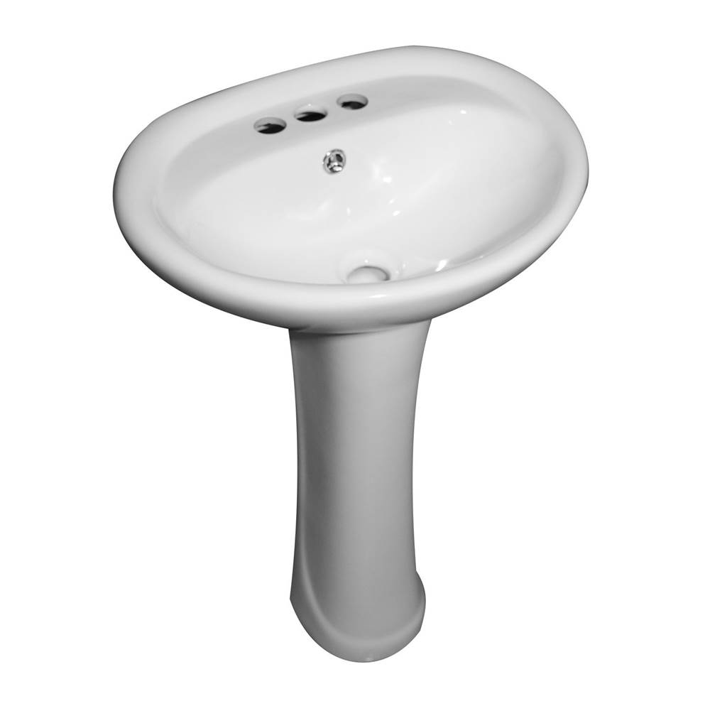 Barclay Ashley Basin Only For 4'' CCFaucet Hole, Overflow, White