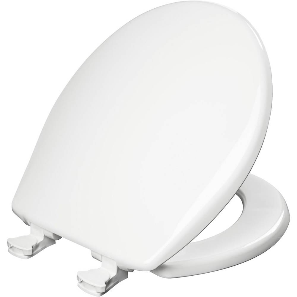 Bemis Bemis Round Plastic Toilet Seat in White with Easy•Clean® hinge