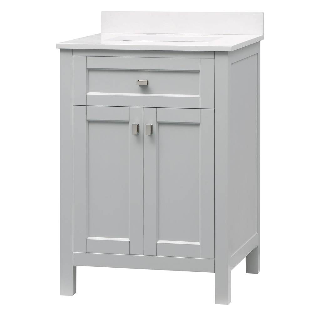 Cahaba Designs Juniper 24 in. Vanity in Dove Gray with Engineered Stone Top and Ceramic Basin