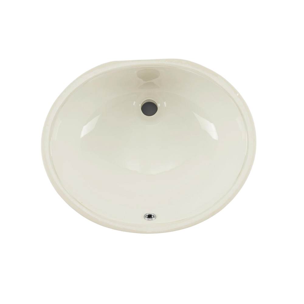 Cahaba Designs Undermount 17 in. Glazed Porcelain Oval Bathroom Sink in Biscuit