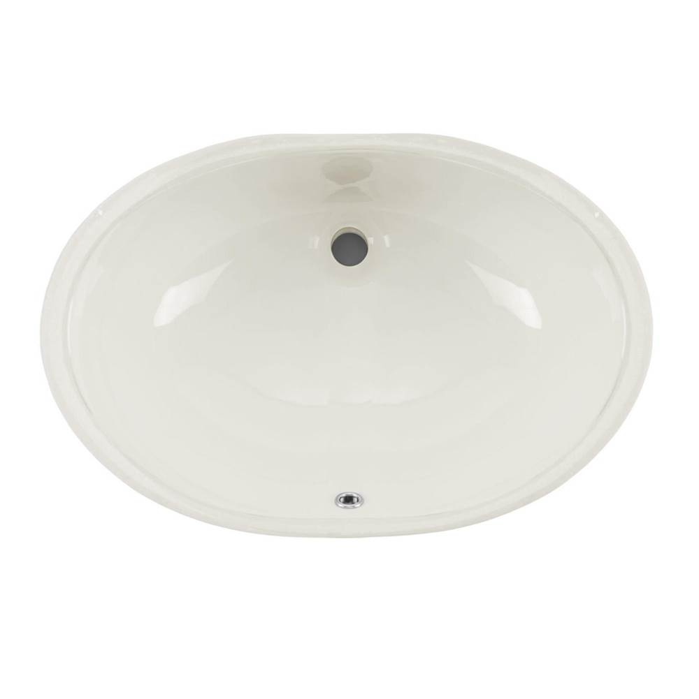 Cahaba Designs Undermount 19-1/4 in. Glazed Porcelain Oval Bathroom Sink in Biscuit