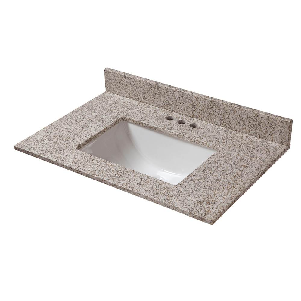 Cahaba Designs 31 in. x 19 in. Golden Hill Granite Vanity Top with Trough Basin and 4 in. Faucet Spread