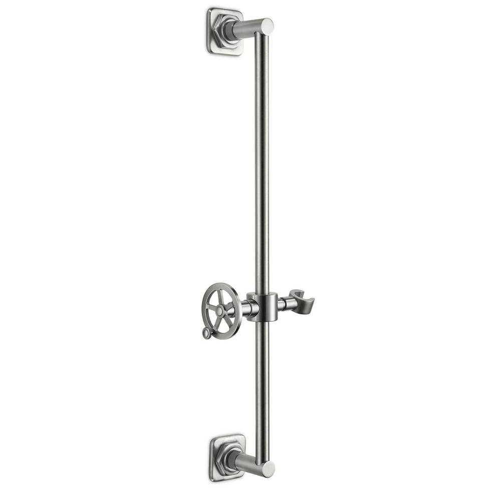California Faucets Wall Mounted Slide Bar - Quad Basewith Wheel Handle