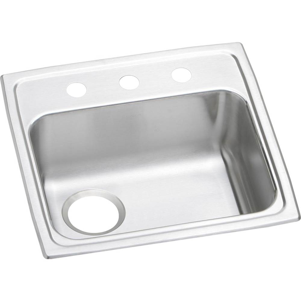 Elkay Lustertone Classic Stainless Steel 19'' x 18'' x 6-1/2'', 1-Hole Single Bowl Drop-in ADA Sink with Left Drain