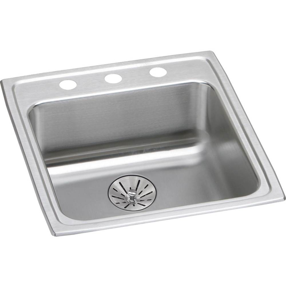 Elkay Lustertone Classic Stainless Steel 19-1/2'' x 22'' x 6-1/2'', Single Bowl Drop-in ADA Sink with Perfect Drain