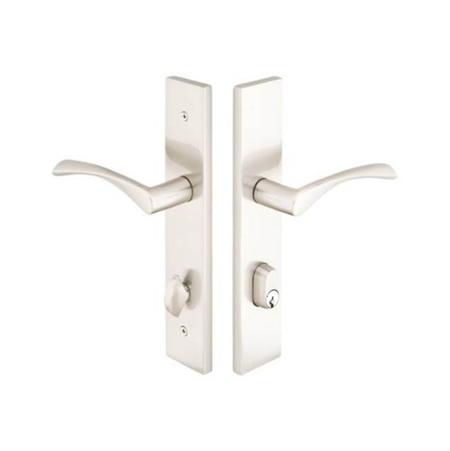 Emtek Multi Point C4, Keyed with American Cyl, Modern Style, 2'' x 10'', Ribbon and Reed Lever, LH, US15