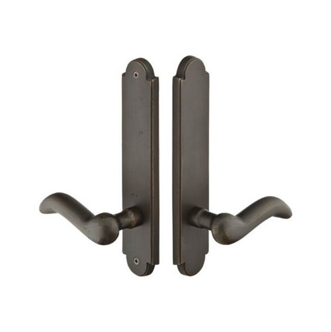 Emtek Multi Point C3, Non-Keyed American T-turn IS, Arched Style, 2'' x 10'', Montrose Lever, LH, TWB