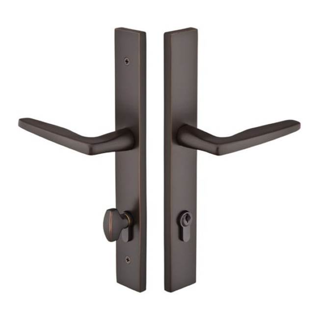 Emtek Multi Point C5, Keyed with Euro Profile Cyl, Modern Style, 1-1/2'' x 11'', Cortina Lever, LH, US19