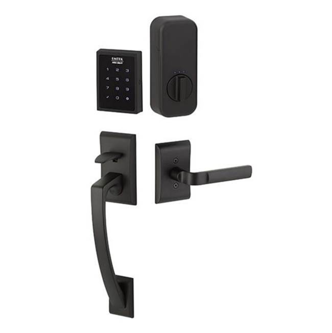Emtek Electronic EMPowered Motorized Touchscreen Keypad Entry Set with Ares Grip, Myles Lever, RH, US19