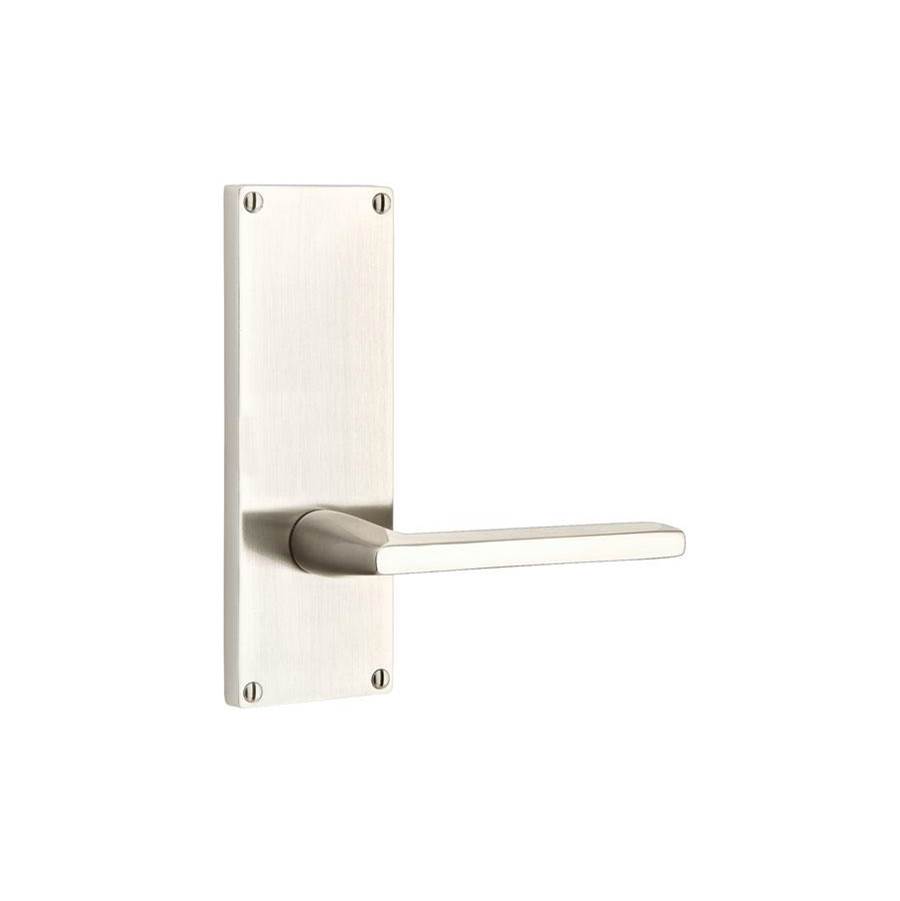 Emtek Dummy Pair, Sideplate Locksets Modern Non-Keyed 7'', Ribbon and Reed Lever, US26