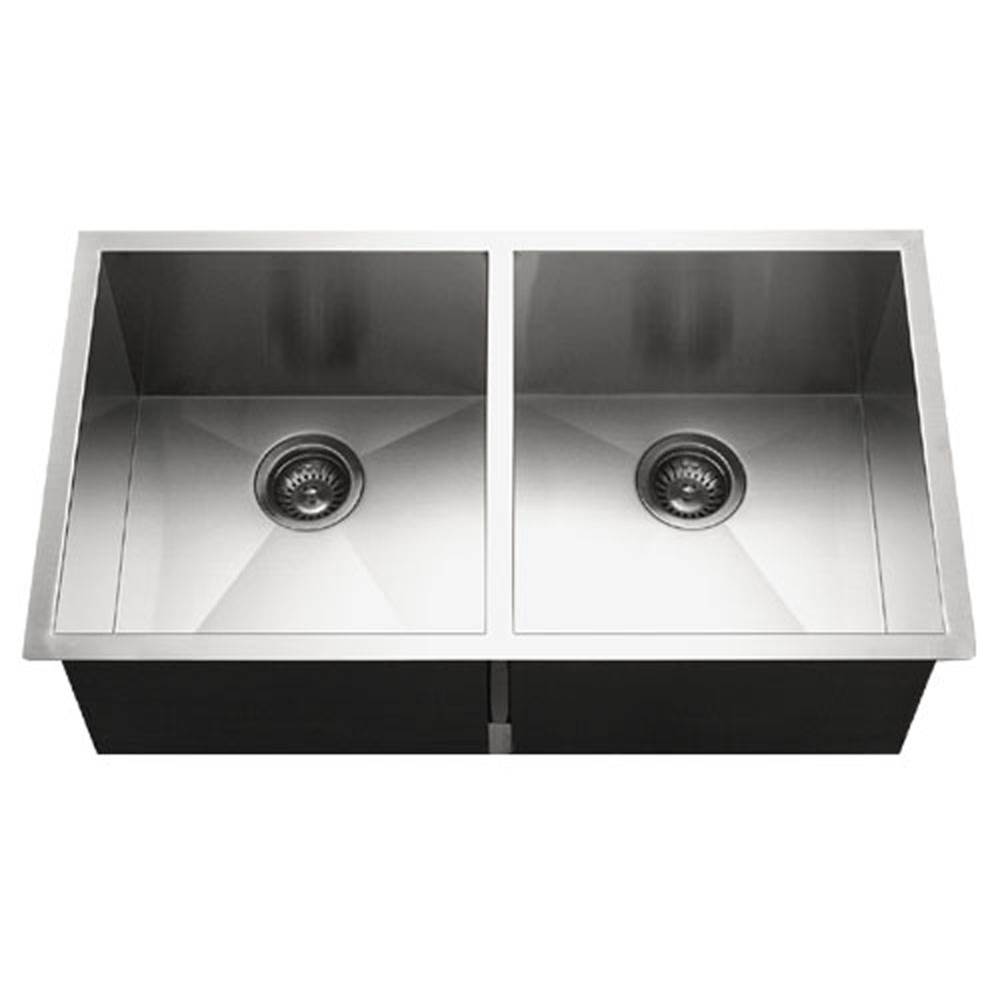 Hamat Undermount Stainless Steel 50/50 Double Bowl Kitchen Sink