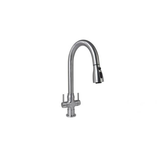 Hamat Three Function Pull Down Two Handle Faucet in Polished Chrome