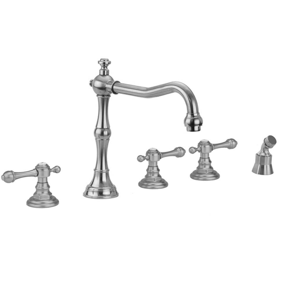 Jaclo Roaring 20's Roman Tub Set with Majesty Lever Handles and Angled Handshower