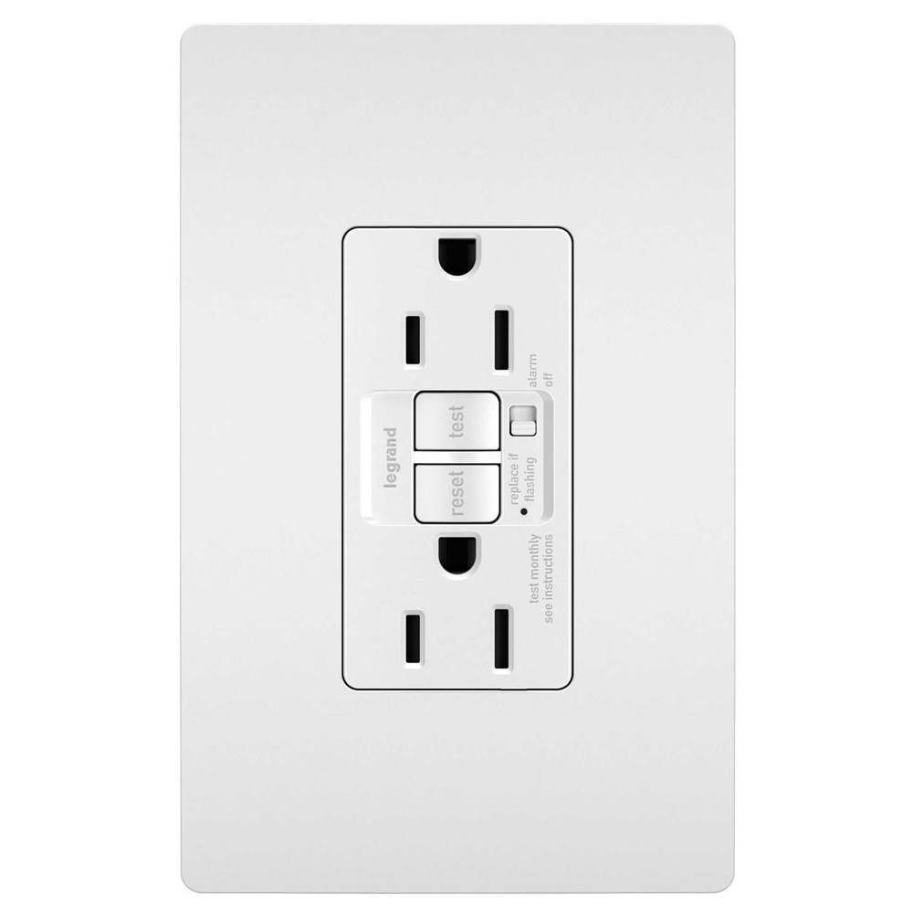 Legrand radiant 15A Tamper-Resistant Self-Test GFCI Outlet with Audible Alarm, White