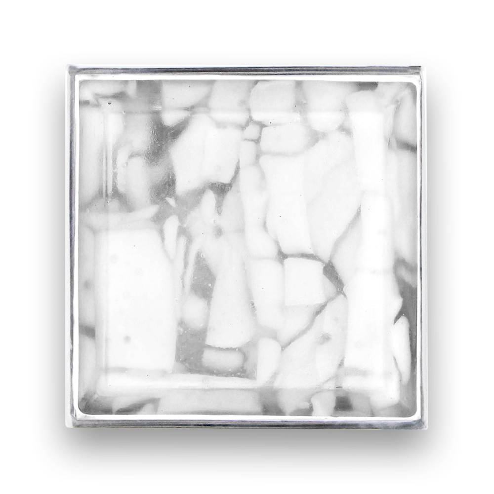Linkasink 3'' Artisan Glass Prism Vanity Hardware, Small Square with White Tiger Prism