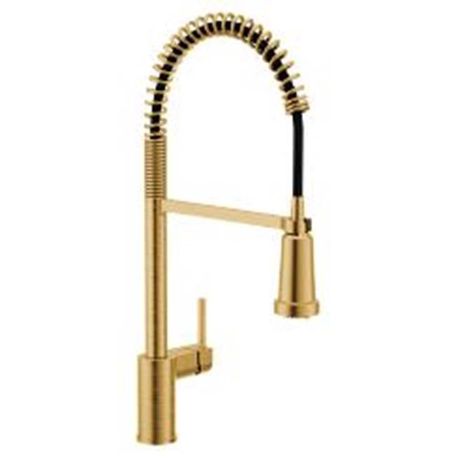 Moen Brushed Gold One-Handle Filtering Pulldown Kitchen Faucet