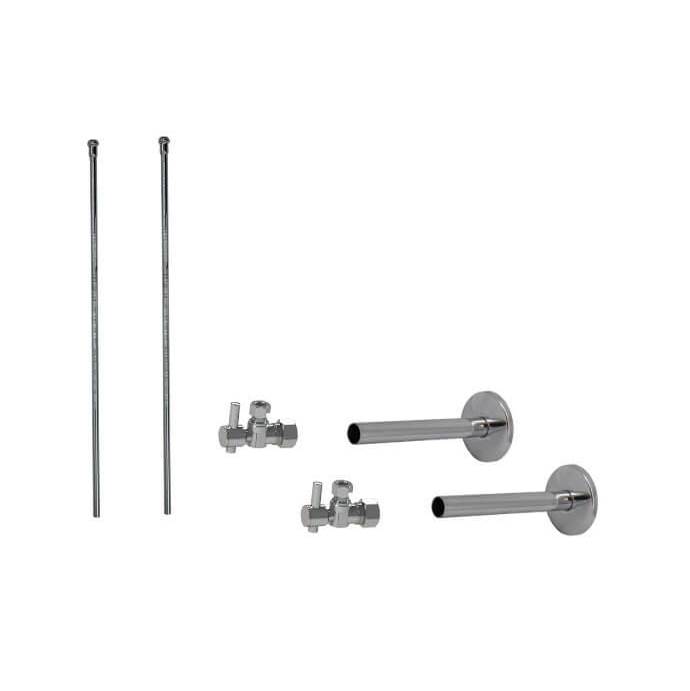 Mountain Plumbing Lavatory Supply Kit - Mini Lever Handle with 1/4 Turn Ball Valve (MT521-NL) - Angle, Cover Tubes, No Trap