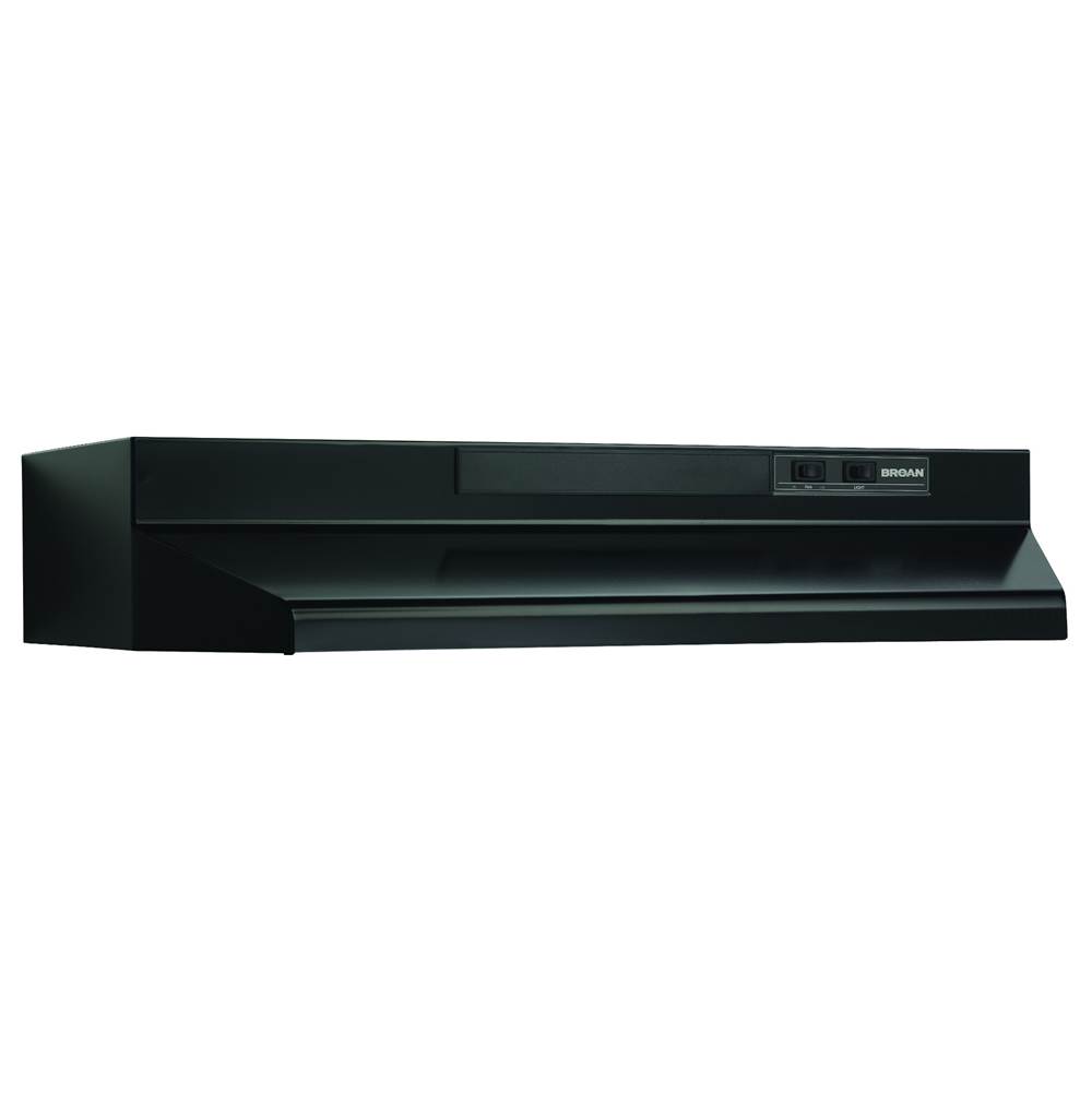 Broan Nutone 30-Inch Convertible Under-Cabinet Range Hood w/ Easy Install System, 260 Max Blower CFM, Black