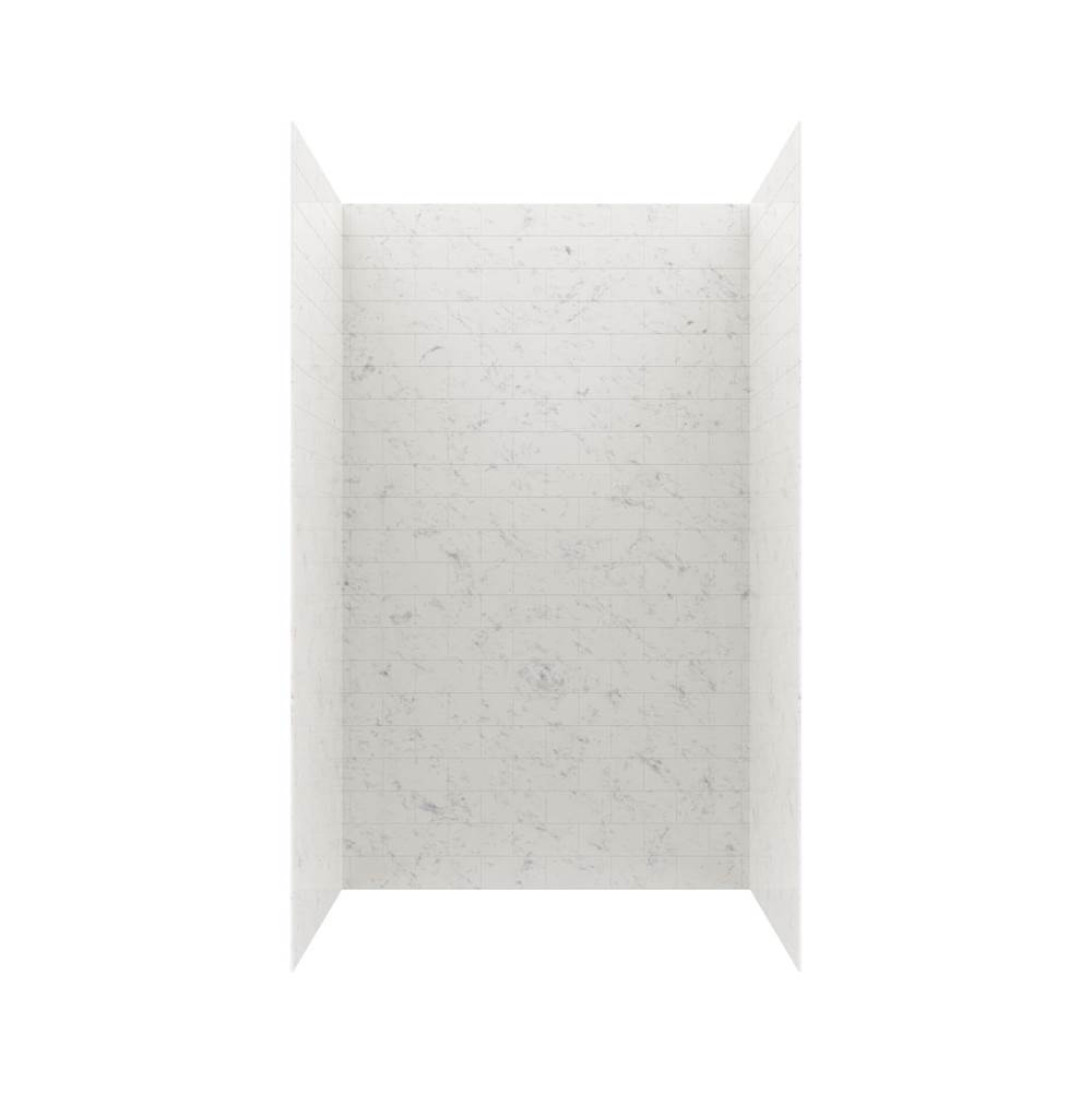 Swan MTMK84-3250 32 x 50 x 84 Swanstone® Metro Subway Tile Glue up Shower Wall Kit in Carrara