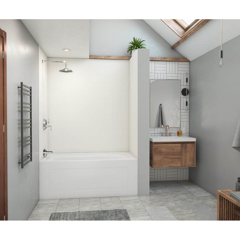 Swan MSMK72-3250 32 x 50 x 72 Swanstone® Modern Subway Tile Glue up Bathtub and Shower Wall Kit in White