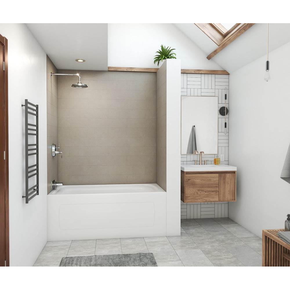Swan MSMK72-3442 34 x 42 x 72 Swanstone® Modern Subway Tile Glue up Bathtub and Shower Wall Kit in Clay