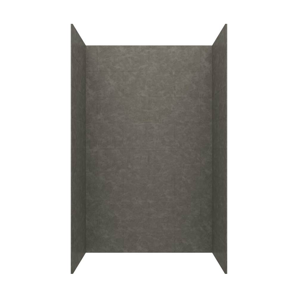 Swan TSMK84-3250 32 x 50 x 84 Swanstone® Traditional Subway Tile Glue up Shower Wall Kit in Charcoal Gray
