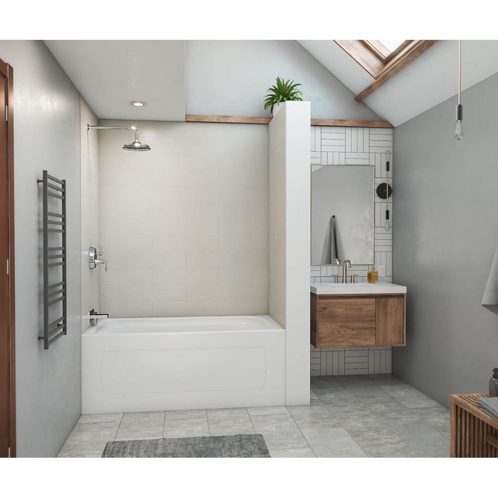 Swan MSMK72-3250 32 x 50 x 72 Swanstone® Modern Subway Tile Glue up Bathtub and Shower Wall Kit in Birch