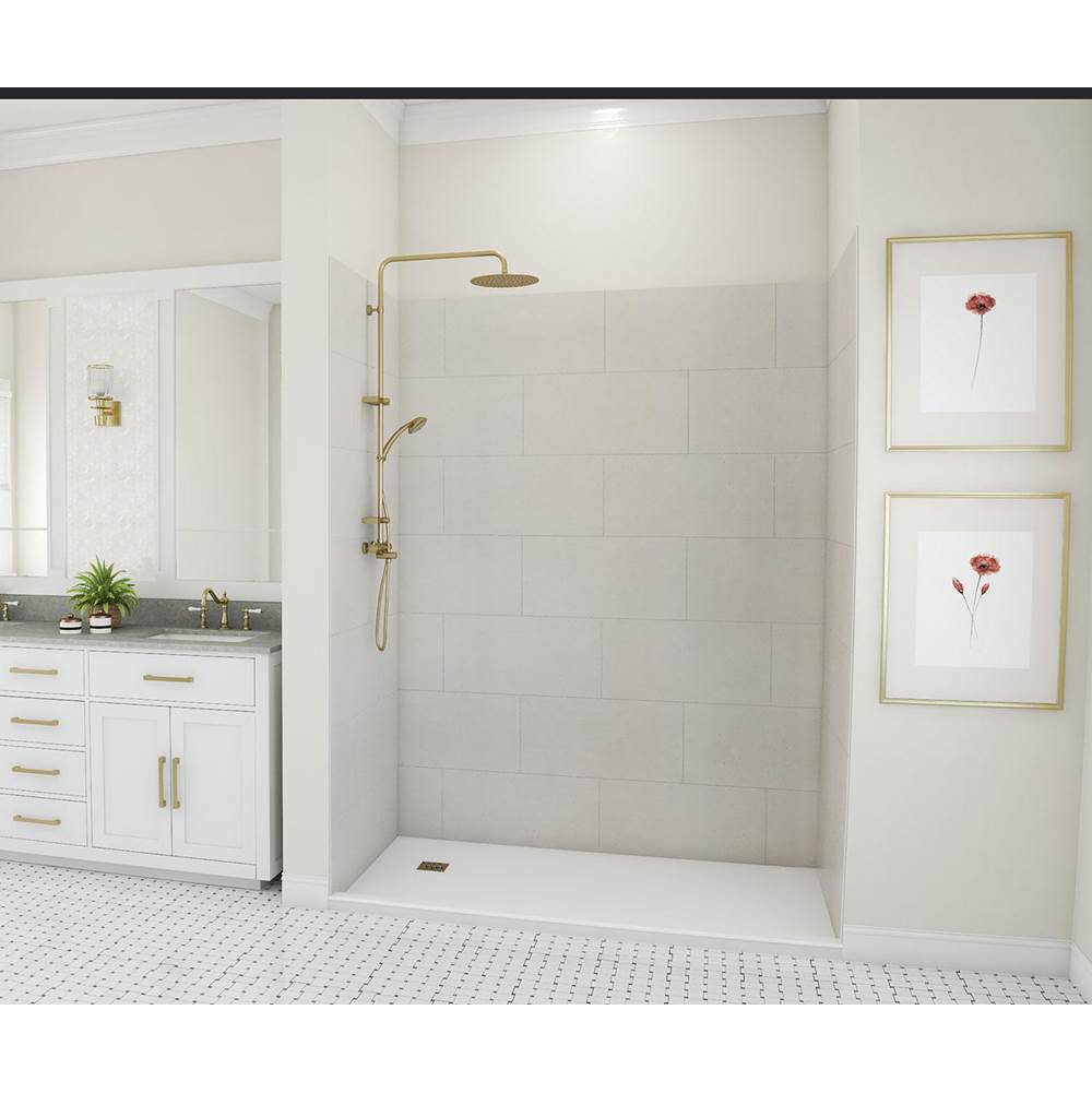 Swan TSMK84-3662 36 x 62 x 84 Swanstone® Traditional Subway Tile Glue up Shower Wall Kit in Birch