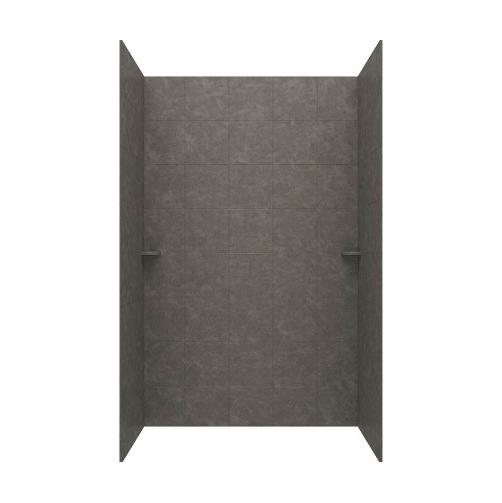 Swan SQMK72-3662 36 x 62 x 72 Swanstone® Square Tile Glue up Tub Wall Kit in Charcoal Gray