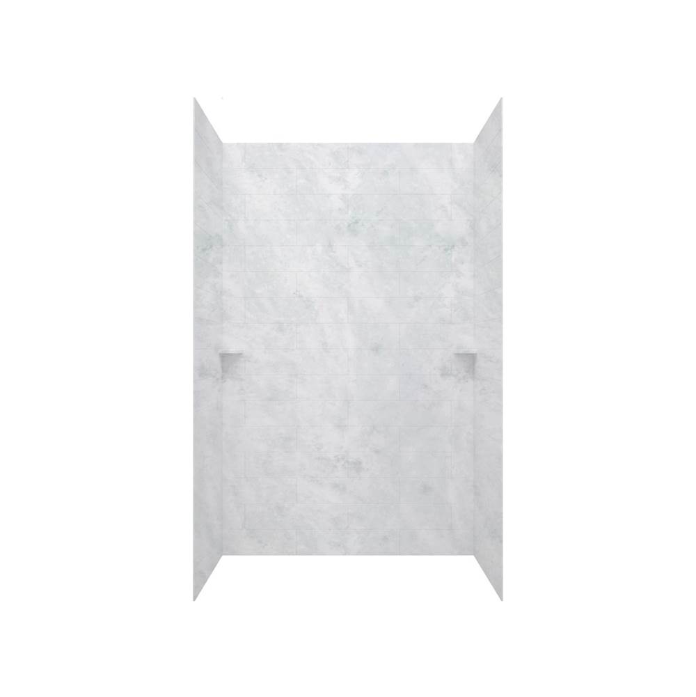 Swan MSMK84-3262 32 x 62 x 84 Swanstone® Modern Subway Tile Glue up Shower Wall Kit in Ice