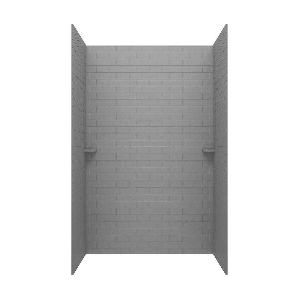 Swan STMK96-3636 36 x 36 x 96 Swanstone® Classic Subway Tile Glue up Shower Wall Kit in Ash Gray