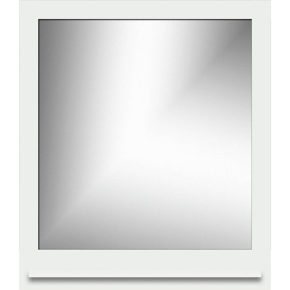Strasser Woodenworks 30 X 4.5 X 33.5 Framed Mirror Non-Bev Square Powder Grey W/Shf