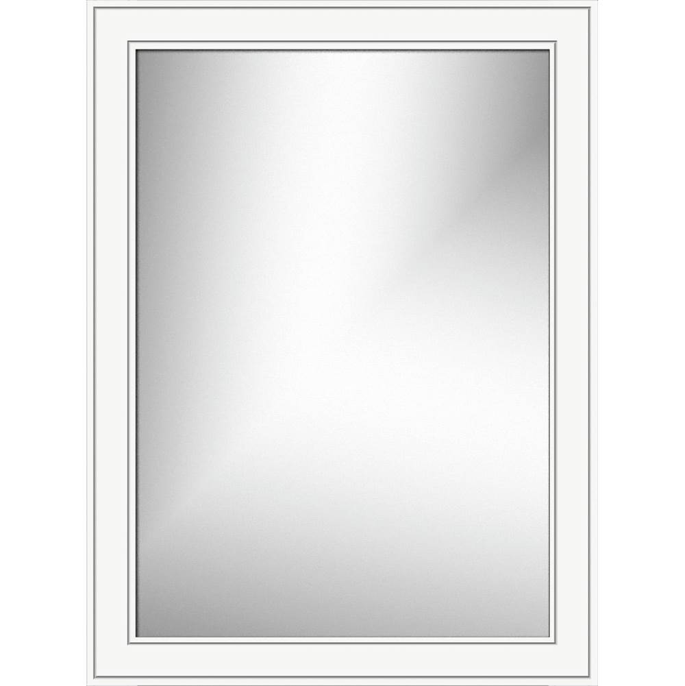 Strasser Woodenworks 24 X .75 X 32 Framed Mirror Non-Bev Deco Miter Sat White