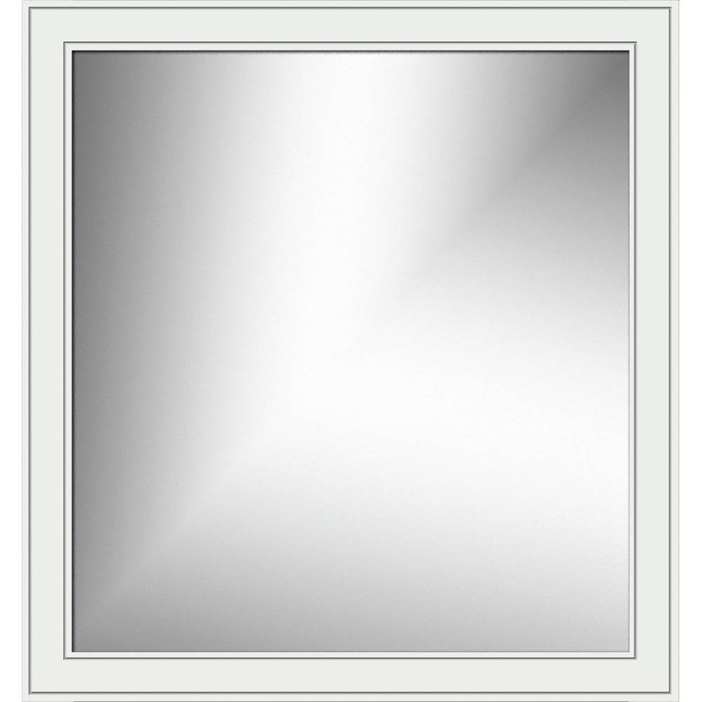 Strasser Woodenworks 30 X .75 X 32 Framed Mirror Non-Bev Deco Miter Powder Grey