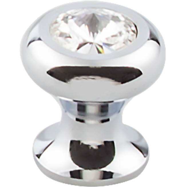 Top Knobs Hayley Crystal Knob Clear 15/16 Inch Polished Chrome Base