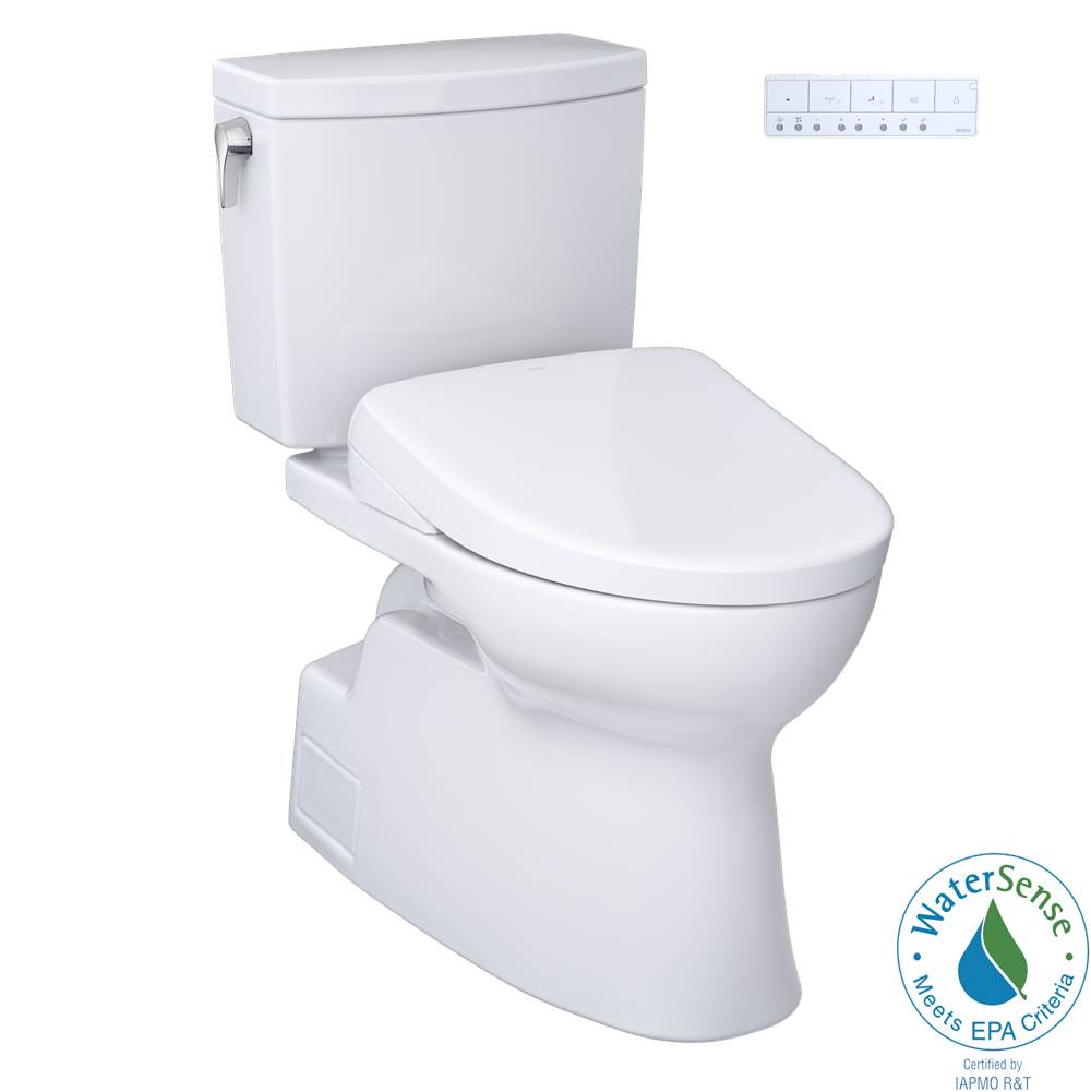 TOTO TOTO WASHLET plus Vespin II 1G Two-Piece Elongated 1.0 GPF Toilet and WASHLET plus S7A Contemporary Bidet Seat, Cotton White - MW4744736CUFGNo.01