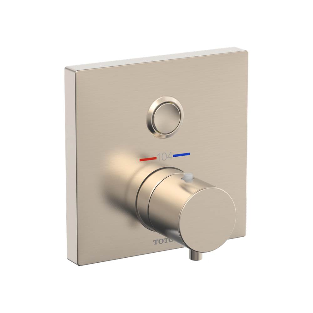 TOTO Toto® Square Thermostatic Mixing Valve With One-Function Shower Trim, Brushed Nickel