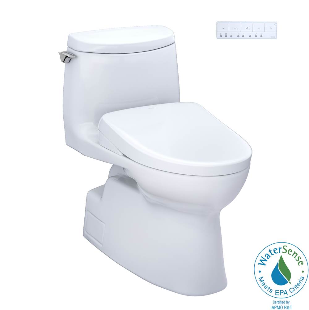 TOTO TOTO WASHLET plus Carlyle II 1G One-Piece Elongated 1.0 GPF Toilet and WASHLET plus S7 Contemporary Bidet Seat, Cotton White - MW6144726CUFGNo.01