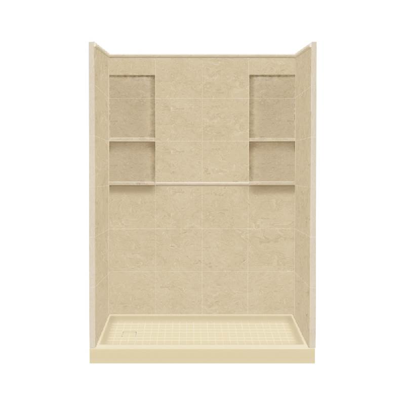 Transolid 32'' x 60'' x 83'' Solid Surface Left-Hand Alcove Shower Kit in Almond Sky