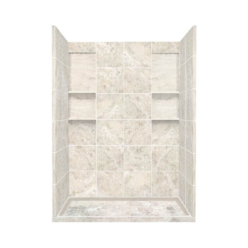Transolid 36'' x 60'' x 83'' Solid Surface Alcove Shower Kit in Silver Mocha