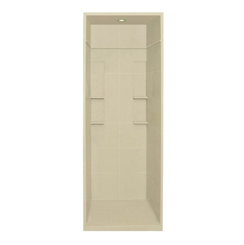 Transolid 36'' x 36'' x 95.75'' Solid Surface Alcove Shower Kit with Dome in Almond Sky