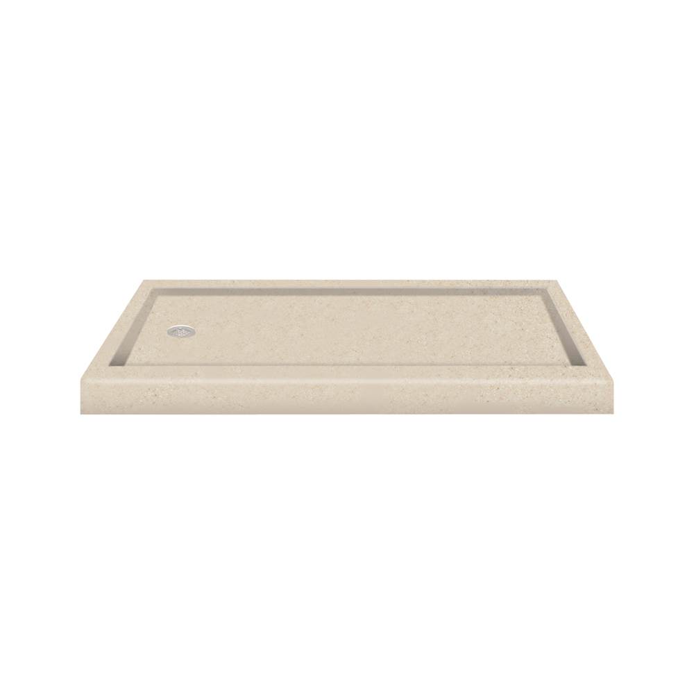 Transolid 60'' x 32'' Decor Solid Surface Left-Hand Shower Base in Sand Castle