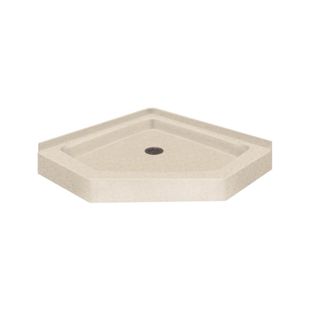 Transolid 38'' x 38'' Decor Solid Surface Shower Base in Sand Castle