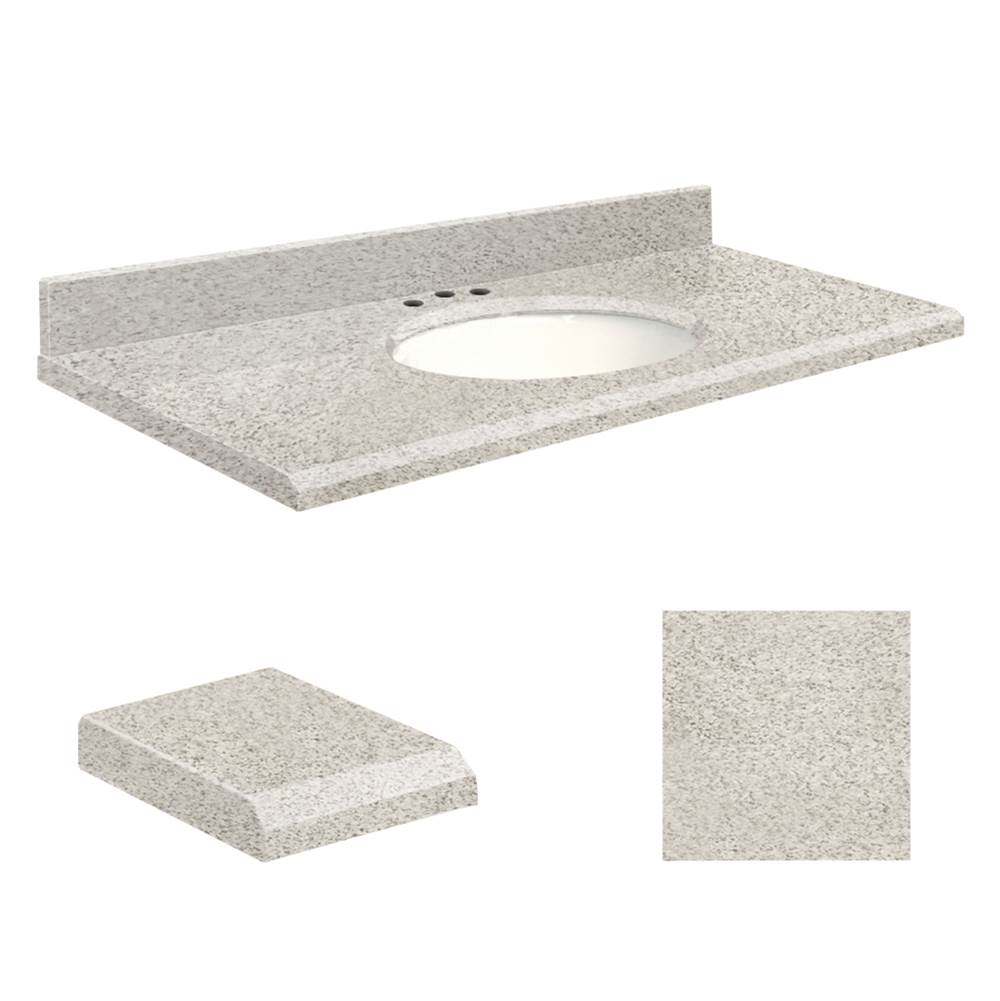 Transolid Quartz 43-in x 22-in Bathroom Vanity Top with Beveled Edge, 8-in Contour, and White Bowl in Portage Pass Top, White Bowl