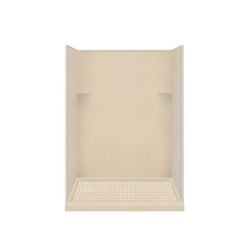 Transolid Studio 30-in x 60-in x 75-in Solid Surface Left-Hand Alcove Shower Kit in Matrix Khaki