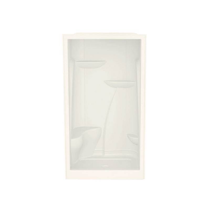 Aquatic M148 48 x 36 Acrylic Alcove Center Drain One-Piece Shower in Biscuit