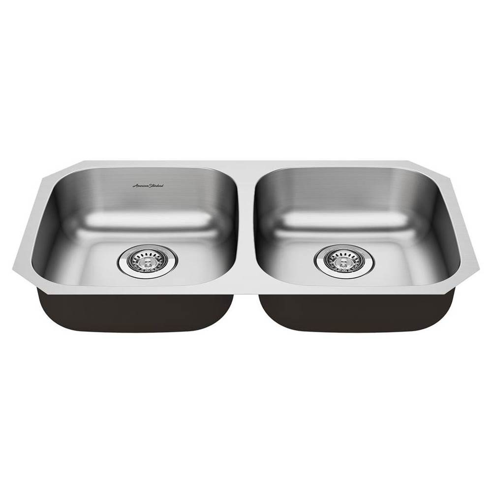 American Standard Portsmouth® 32 x 18-Inch Stainless Steel Undermount Double-Bowl ADA Kitchen Sink