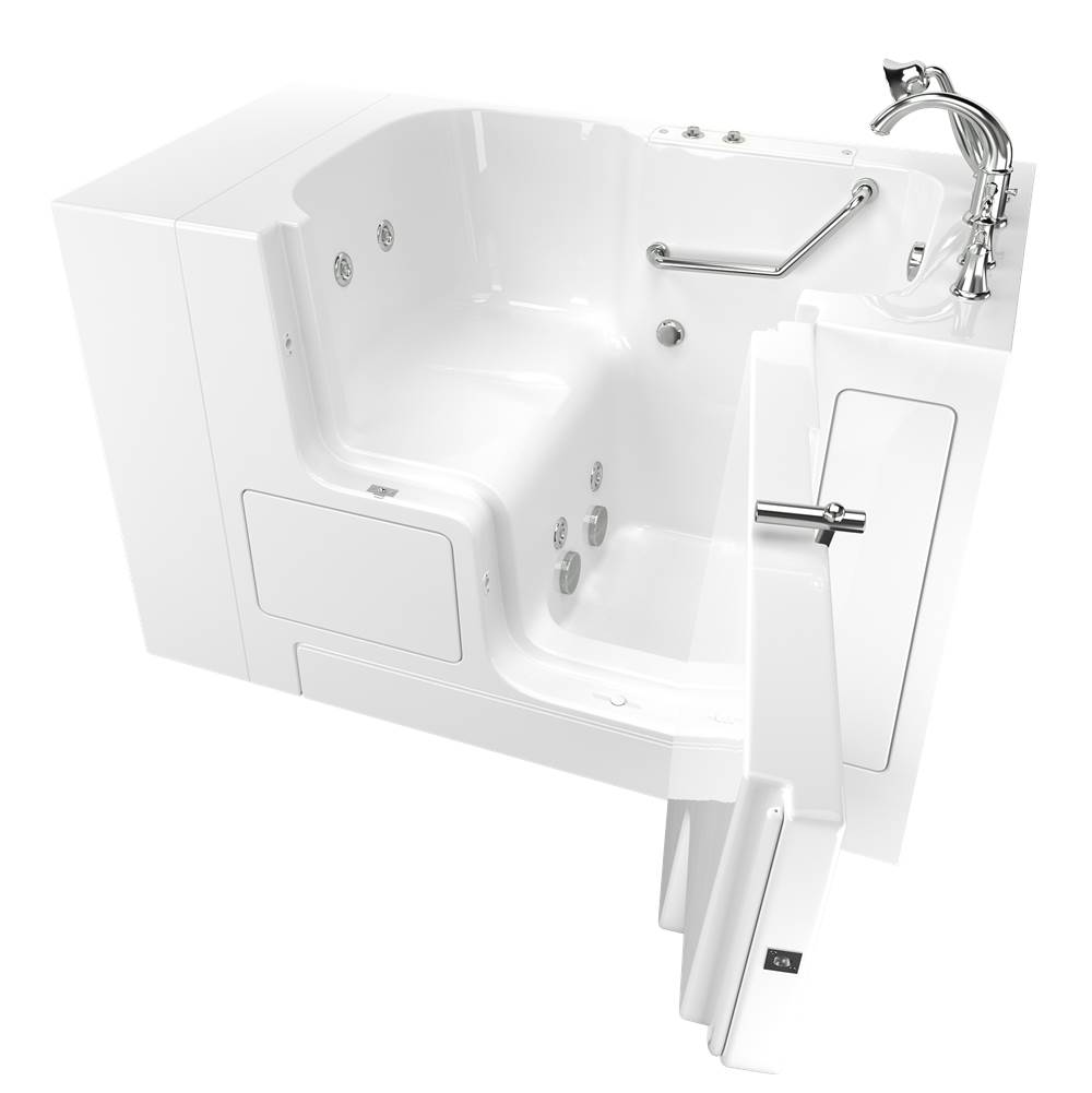 American Standard Gelcoat Value Series 32 x 52 -Inch Walk-in Tub With Whirlpool System - Right-Hand Drain With Faucet
