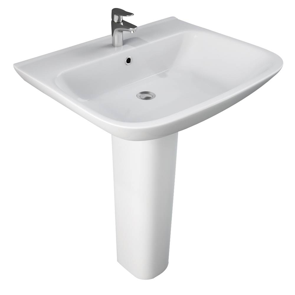 Barclay Eden 650 Ped Lav Basin Only1-Hole, White
